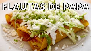 QUICK and EASY FLAUTAS DE PAPA  Tacos Dorados Mexicanos Taquitos [upl. by Nipahc101]