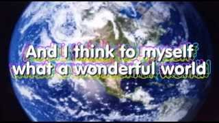 WHAT A WONDERFUL WORLD KARAOKE Louis Armstrong instrumental lyrics video [upl. by Lilas]