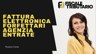 FATTURA ELETTRONICA FORFETTARI  AGENZIA DELLE ENTRATE [upl. by Echo]