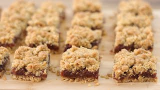 Date Oatmeal Squares Recipe  How to Make Date Squares [upl. by Bautram]