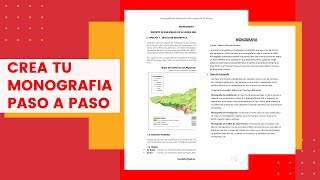 COMO HACER UNA MONOGRAFIA DESDE CERO [upl. by Kissee]