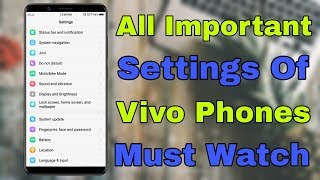 All Important Settings For Vivo Phone Must Watch Vivo User 🔥100 Working🔥 [upl. by Adnoluy194]