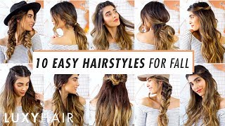 10 Heatless Hairstyles for Fall [upl. by Ahsenek]