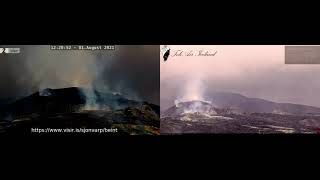 The Icelandic Volcano in Geldingadalir  Timelapse 1st August 2021 [upl. by Mcarthur]