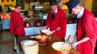 MONT SAINT MICHEL  Making La Mère Poulard Omelettes [upl. by Anilok]