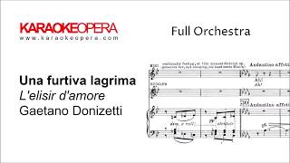 Karaoke Opera Una Furtiva Lagrima  LElisir dAmore Donizetti Orchestra only version [upl. by Ettenel132]