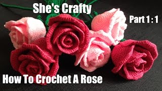 How To Crochet A Rose Easy Crochet lessons to crochet flowers part 11 [upl. by Yenduhc222]