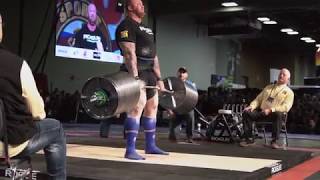 HAFTHOR quotThe Mountainquot BJORNSSON sets world record in Elephant Bar Deadlift at 1041 pounds [upl. by Melantha]