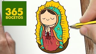 COMO DIBUJAR VIRGEN DE GUADALUPE KAWAII PASO A PASO  Dibujos kawaii faciles  draw guadalupe [upl. by Schulz187]