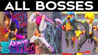 Katana ZERO  ALL BOSSES  ALL BOSS BATTLES  Ending [upl. by Hgielek]