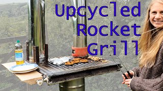 DIY Rocket Stove Grill Griddle from Old Radiator [upl. by Polky]