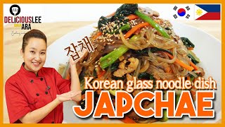 Easy Korean Recipe in Tagalog JAPCHAE Korean Glass Noodle Dish [upl. by Anerev]