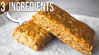 ONLY 3 Ingredients  NO BAKE Oatmeal Bars [upl. by Cantone5]