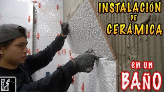 Cómo instalar cerámica EN UN BAÑO 🚿  Instalaciones [upl. by Ydnagrub]