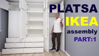 IKEA PLATSA Wardrobe AssemblyPLATSA FramesPart1 [upl. by Satsok537]