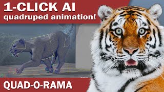 QuadoRama  1Click AI driven quadruped 3D animation [upl. by Xirtaeb456]