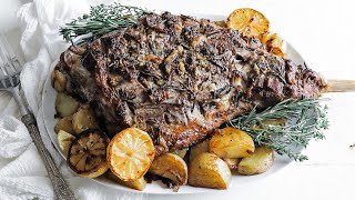 Roast Bone In Leg of Lamb Recipe  Delicious Easy Garlic amp Herb Marinade [upl. by Chessy]