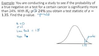 Calculating a pvalue for a Righttailed Test [upl. by Paulson]