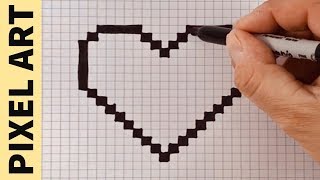 Come disegnare un cuore Pixel Art  How to draw a heart [upl. by Cacia]