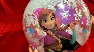 FROZEN ELSA ANNA CLEAR ORBZ BALLOON INFLATION [upl. by Arocat]