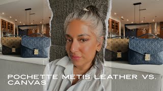 Louis Vuitton Pochette Metis Empriente Leather vs Canvas Comparison [upl. by Calderon]