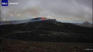 Geldingadalir Volcano Iceland LIVE Fixed closeup [upl. by Katherin]