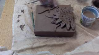 Time Lapse Ceramic Flower Relief Tiles [upl. by Neurath]