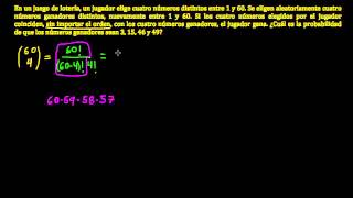 Ejemplo probabilidad en lotería [upl. by Asserat]