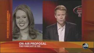 Weatherman proposes live on TV [upl. by Eenel]