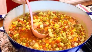 How to Make Hearty Southern Vegetable Soup with Beef [upl. by Naujuj]