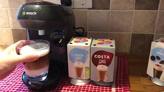 Making a Costa Latte  Tassimo Happy Coffee Machine TAS1002GB [upl. by Araiet]