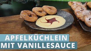 Apfelküchlein mit Vanillesauce [upl. by Ahsiemaj891]