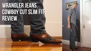 Wrangler Jeans Cowboy Cut Slim Fit Review with Cowboy Boots [upl. by Enia]