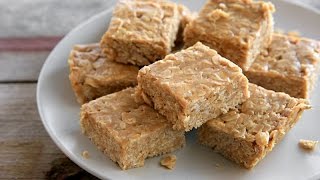 NO BAKE PEANUT BUTTER OAT BARS [upl. by Willi385]