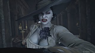 Resident Evil 8 Village  Lady Dimitrescu Boss Fight Tall Vampire Lady Boss 4K Ultra HD 2021 [upl. by Enair]