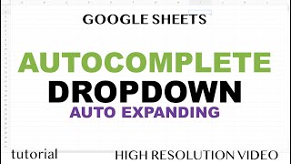 Autocomplete DropDown List  Google Sheets [upl. by Melisa]