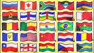 Drawing Flags From 28 Countries  Which One You Country [upl. by Assiralc]