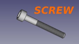 Freecad course  screw [upl. by Ahsinrats]