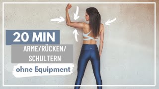 20 MIN Arme Schultern Rücken Brust Workout  Oberkörper trainieren ohne Equipment  TinaFitness [upl. by Pelag]