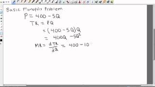 Monopoly Profit Maximization with Calculus [upl. by Euqinotna]