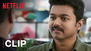 Thalapathy Vijay Mass Airport Scene  Mersal  Tamil Film  Netflix India [upl. by Treboh]