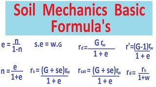 Soil Mechanics Basic Formulas [upl. by Ronald]