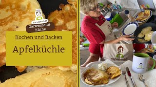 Apfelküchle  Apfelringe in Pfannkuchenteig gebraten  Gartenmonis Küche [upl. by Bedwell]