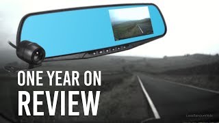 Vehicle Blackbox DVR full HD 1080p Dual Dash Cam Mirror Review  One Year On 2018 [upl. by Elyl]