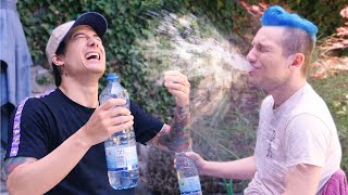 FlachwitzAnspuck Challenge mit Julien Bam 🤣 💦 [upl. by Kerwon392]