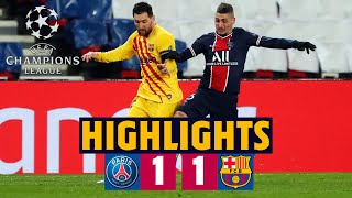 HIGHLIGHTS  PSG 11 Barça  Round of 16 of the Champions League [upl. by Shirleen567]