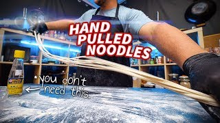 Hand Pulled Noodles A Foolproof Method for STRETCHY Dough [upl. by Keheley]