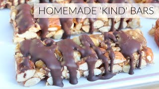 DIY KIND BARS RECIPE  easy healthy granola bars [upl. by Nai]