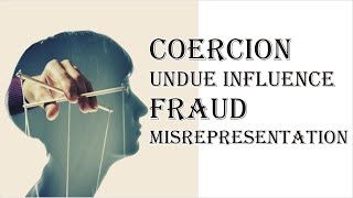 Coercion Undue Influence Fraud Misrepresentation  Indian Contract Act 1872  Law Guru [upl. by Oetsira]