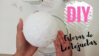 COMO DECORAR ESFERAS NAVIDEÑAS DIY ELEGANTES ECONOMICAS Nevadas [upl. by Hniv]